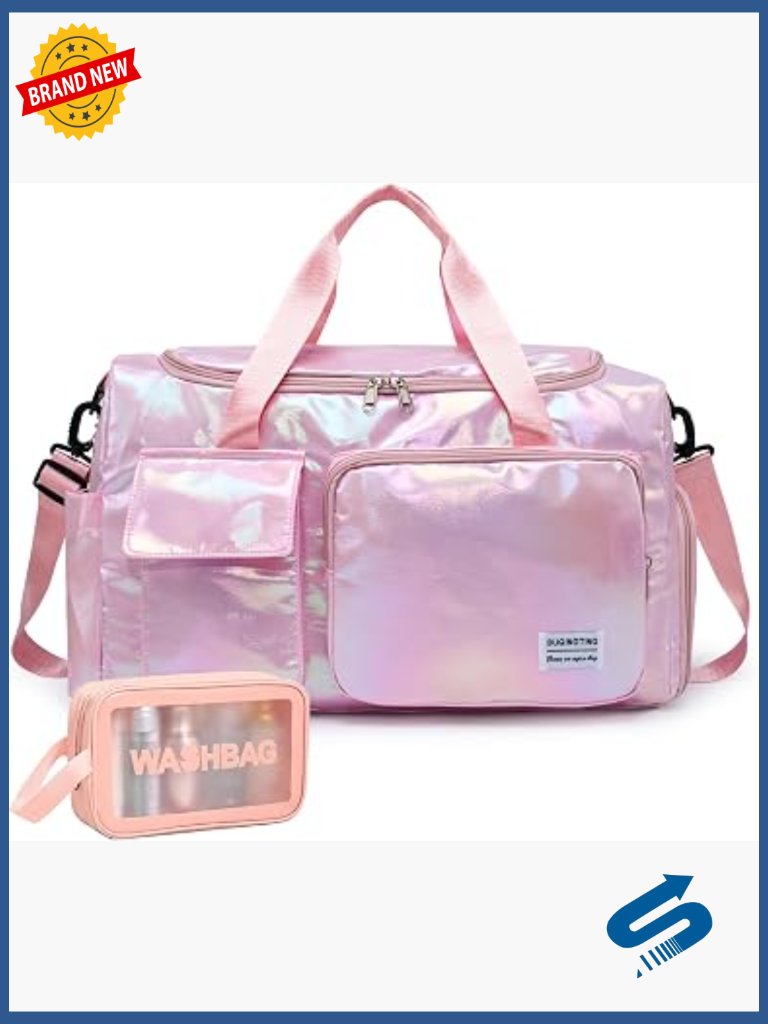 Travel Duffle Bag With Shoe Compartment, Nylon Weekender